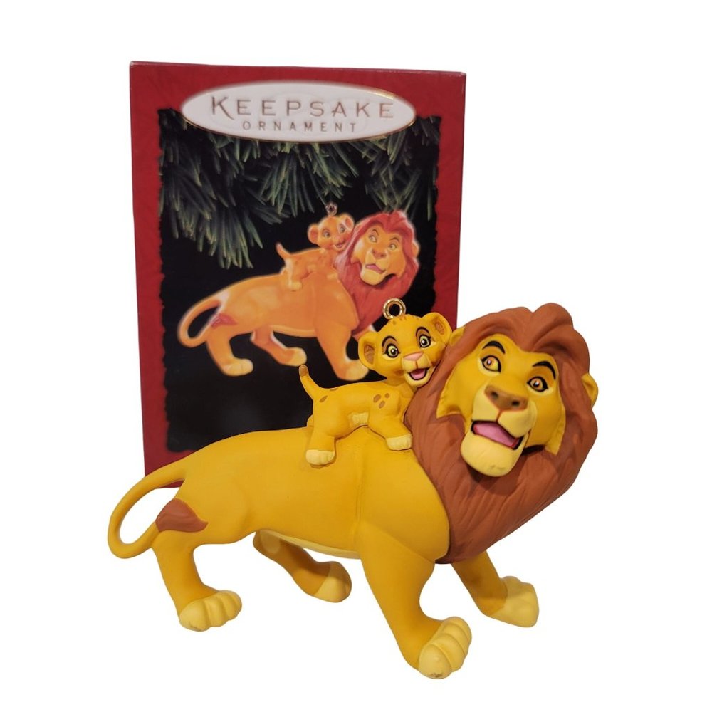 Hallmark Disney Mufasa and Simba Christmas Ornament The Lion King 1994 vintage